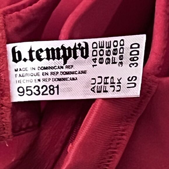B.tempt'd by Wacoal Womens T-Shirt Bra 953281 - 36DD Red - Picture 9 of 10